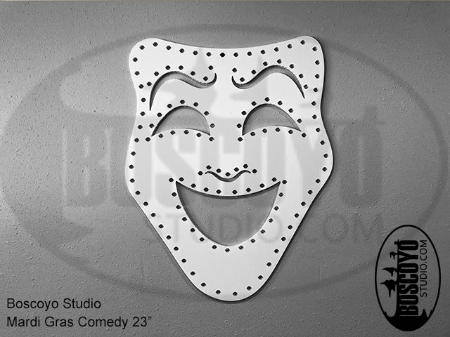 Mardi Gras Comedy Mask 23" - Boscoyo Studio