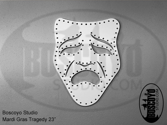 Mardi Gras Tragedy Mask 23" - Boscoyo Studio