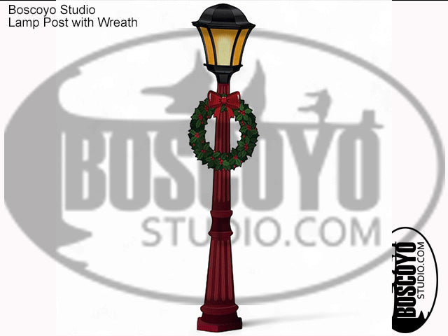 DayCor® HiRes Lamp Post with Wreath
