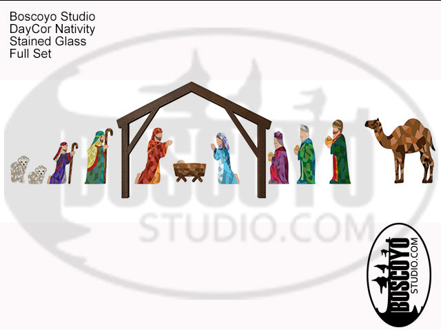 DayCor HiRes Stained Glass Nativity Scene 48"