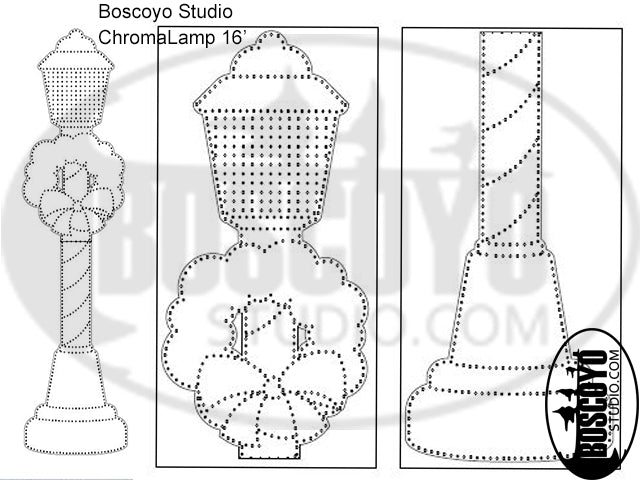 ChromaLamp Post with Wreath 16' - Boscoyo Studio