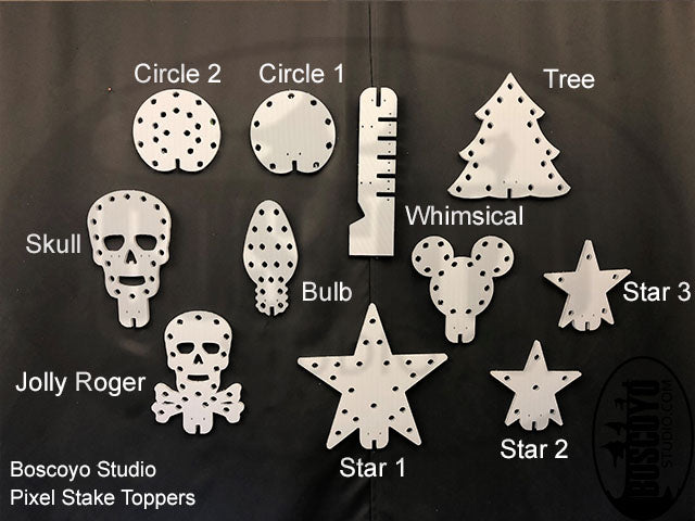Pixel Stake 12in with Toppers - Boscoyo Studio