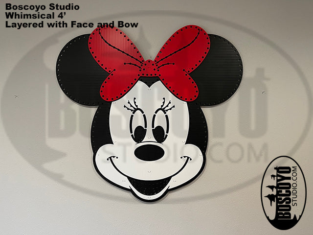 Whimsical 4' Layered with Face and Bow - Boscoyo Studio